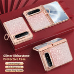 For Huawei Pura X Max Case Glitter Design Rhinestone Decor Hard PC Phone Cover
