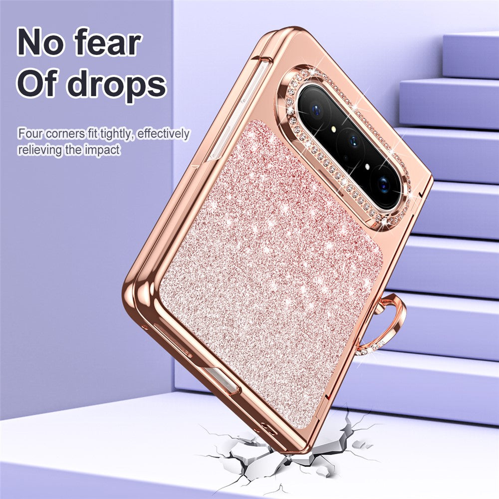 For Huawei Pura X Max Case Glitter Design Rhinestone Decor Hard PC Phone Cover