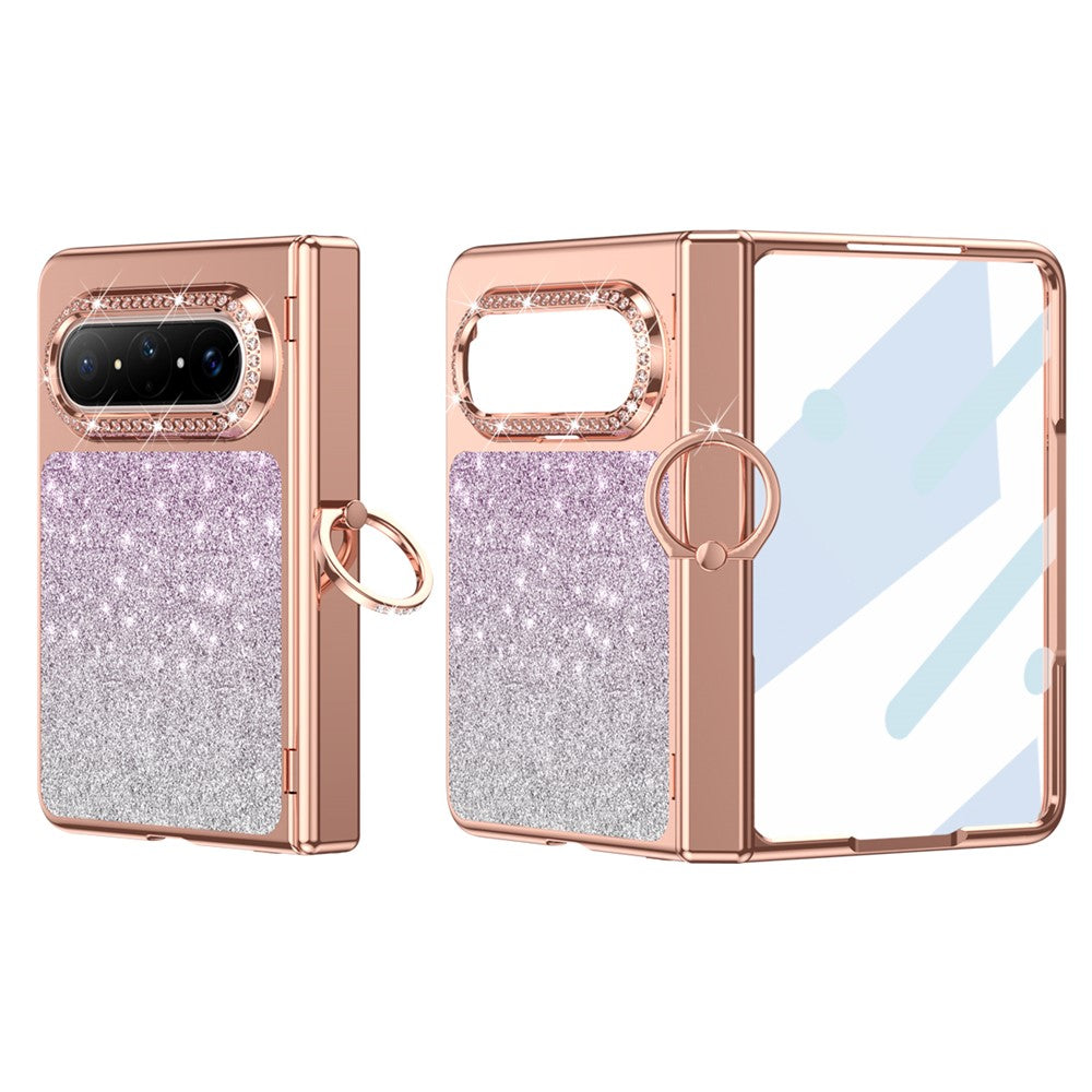 For Huawei Pura X Max Case Glitter Design Rhinestone Decor Hard PC Phone Cover