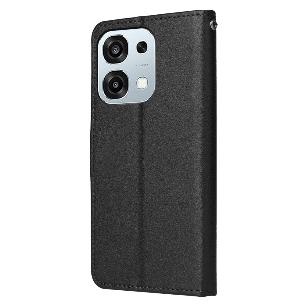 For Oppo A6 Pro 4G  /  A6 Pro 5G  /  F31 5G Case PU Leather Wallet Stand Phone Cover with Wrist Strap