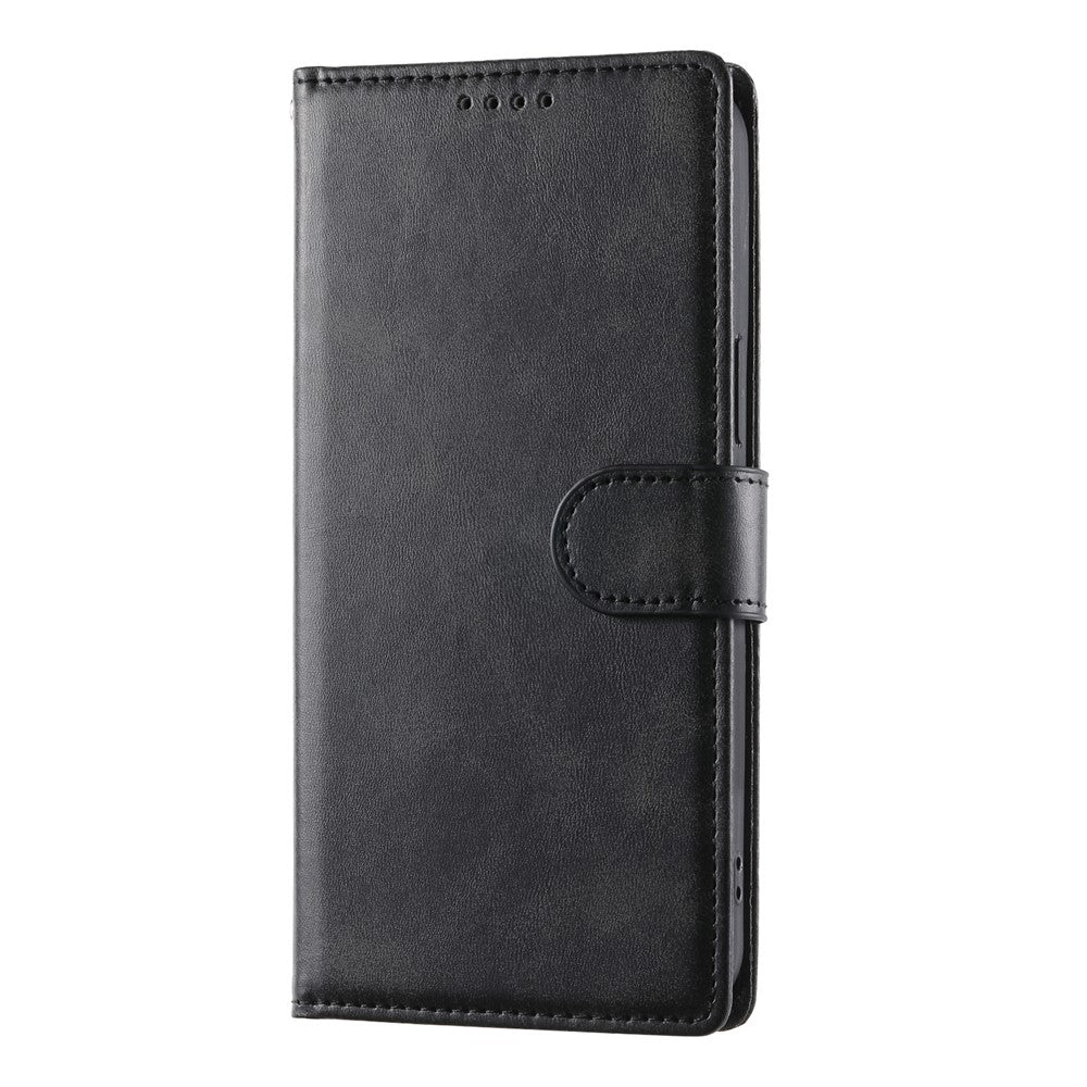 For Samsung Galaxy A27 5G Phone Case Stand Wallet Calf Texture PU Leather Flip Phone Cover with Wrist Strap