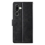 For Samsung Galaxy A27 5G Phone Case Stand Wallet Calf Texture PU Leather Flip Phone Cover with Wrist Strap