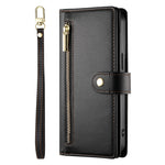 For Samsung Galaxy A27 5G Leather Case Zipper Pocket Wallet Phone Cover with Straps