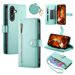 For Samsung Galaxy A27 5G Leather Case Zipper Pocket Wallet Phone Cover with Straps