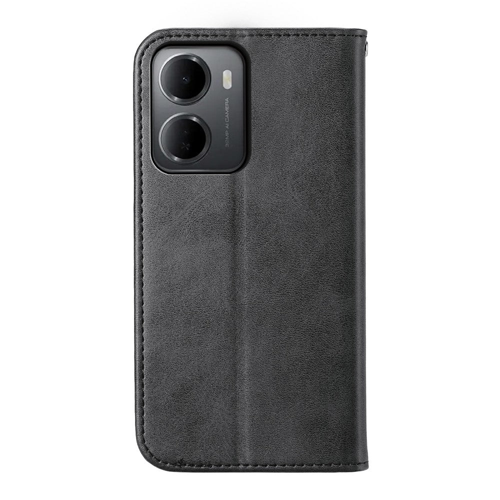 For Xiaomi Redmi 15a 5G Case Calf Texture PU Leather Wallet Phone Cover with Wrist Strap