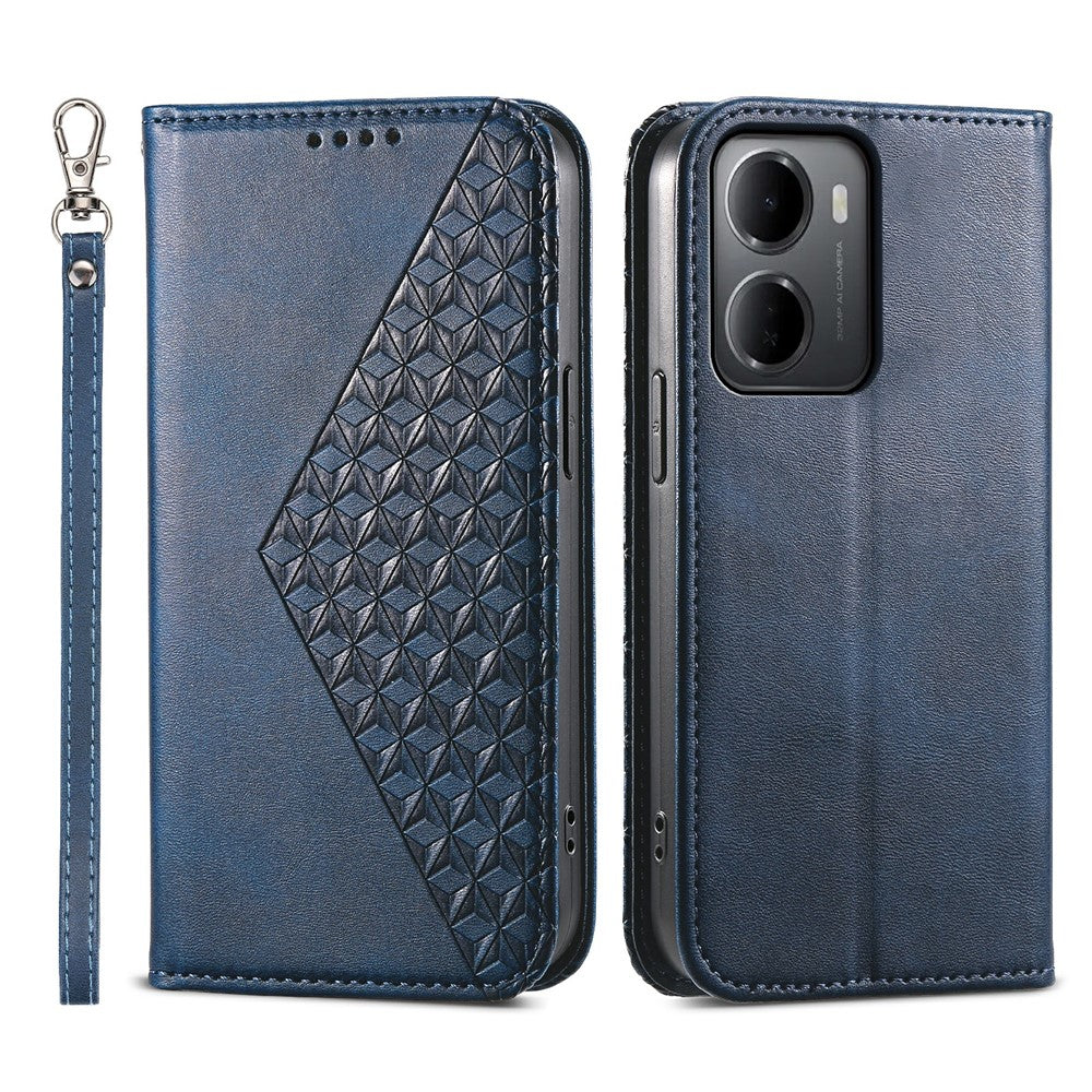 For Xiaomi Redmi 15a 5G Case Calf Texture PU Leather Wallet Phone Cover with Wrist Strap