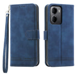 DIERFENG DF-03 For Xiaomi Redmi 15a 5G Leather Case Lines Imprint Wallet Phone Cover with Wrist Strap