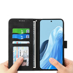 DIERFENG DF-03 For Honor 600 5G Leather Case Lines Imprint Wallet Phone Cover with Wrist Strap