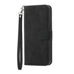 DIERFENG DF-03 For Honor 600 5G Leather Case Lines Imprint Wallet Phone Cover with Wrist Strap