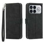DIERFENG DF-03 For Xiaomi Poco F8 Ultra 5G / Redmi K90 Pro Max 5G Leather Case Lines Imprint Wallet Phone Cover with Wrist Strap