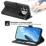DIERFENG DF-03 For Xiaomi Poco F8 Ultra 5G / Redmi K90 Pro Max 5G Leather Case Lines Imprint Wallet Phone Cover with Wrist Strap