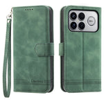 DIERFENG DF-03 For Xiaomi Poco F8 Ultra 5G / Redmi K90 Pro Max 5G Leather Case Lines Imprint Wallet Phone Cover with Wrist Strap