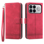 DIERFENG DF-03 For Xiaomi Poco F8 Ultra 5G / Redmi K90 Pro Max 5G Leather Case Lines Imprint Wallet Phone Cover with Wrist Strap
