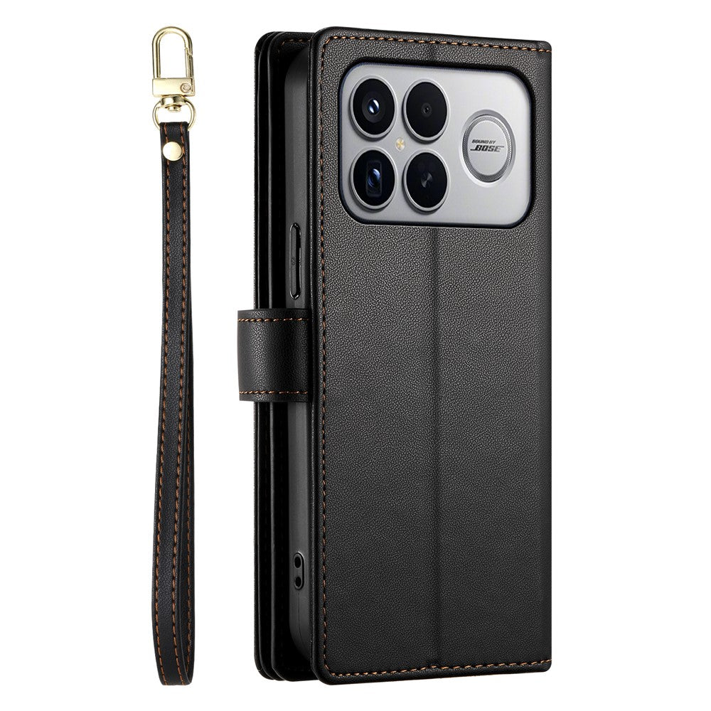 For Xiaomi Poco F8 Ultra 5G / Redmi K90 Pro Max 5G Leather Case Zipper Pocket Wallet Phone Cover with Straps