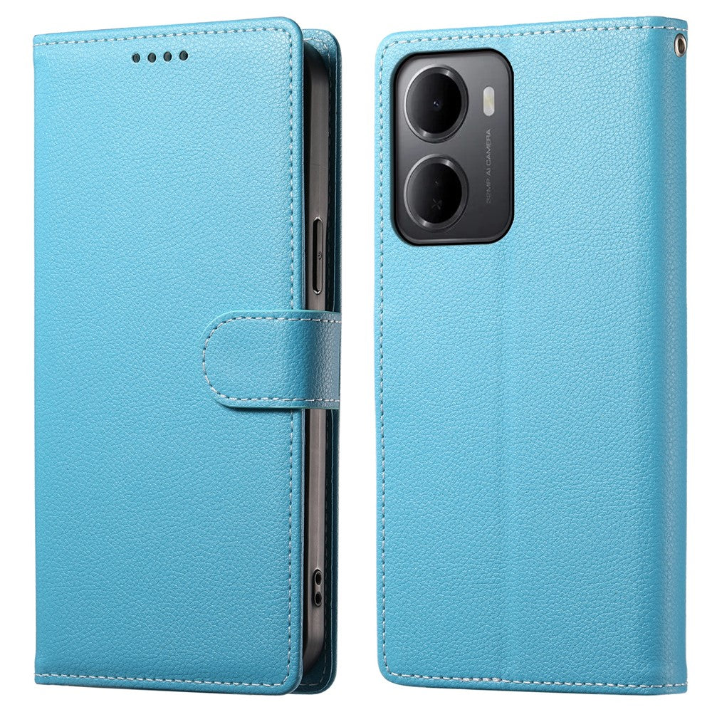 For Xiaomi Redmi 15a 5G Case Magnetic Snap Litchi Texture Leather Wallet Phone Cover with Wrist Strap