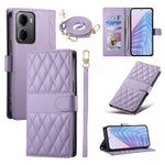 For Xiaomi Redmi 15a 5G Wallet Case Rhombus Stitching Stand Leather Phone Cover with Long   /   Short Strap