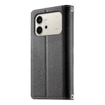 For Honor 600 5G Leather Case Zipper Wallet Color Splicing Flip Phone Cover with Straps