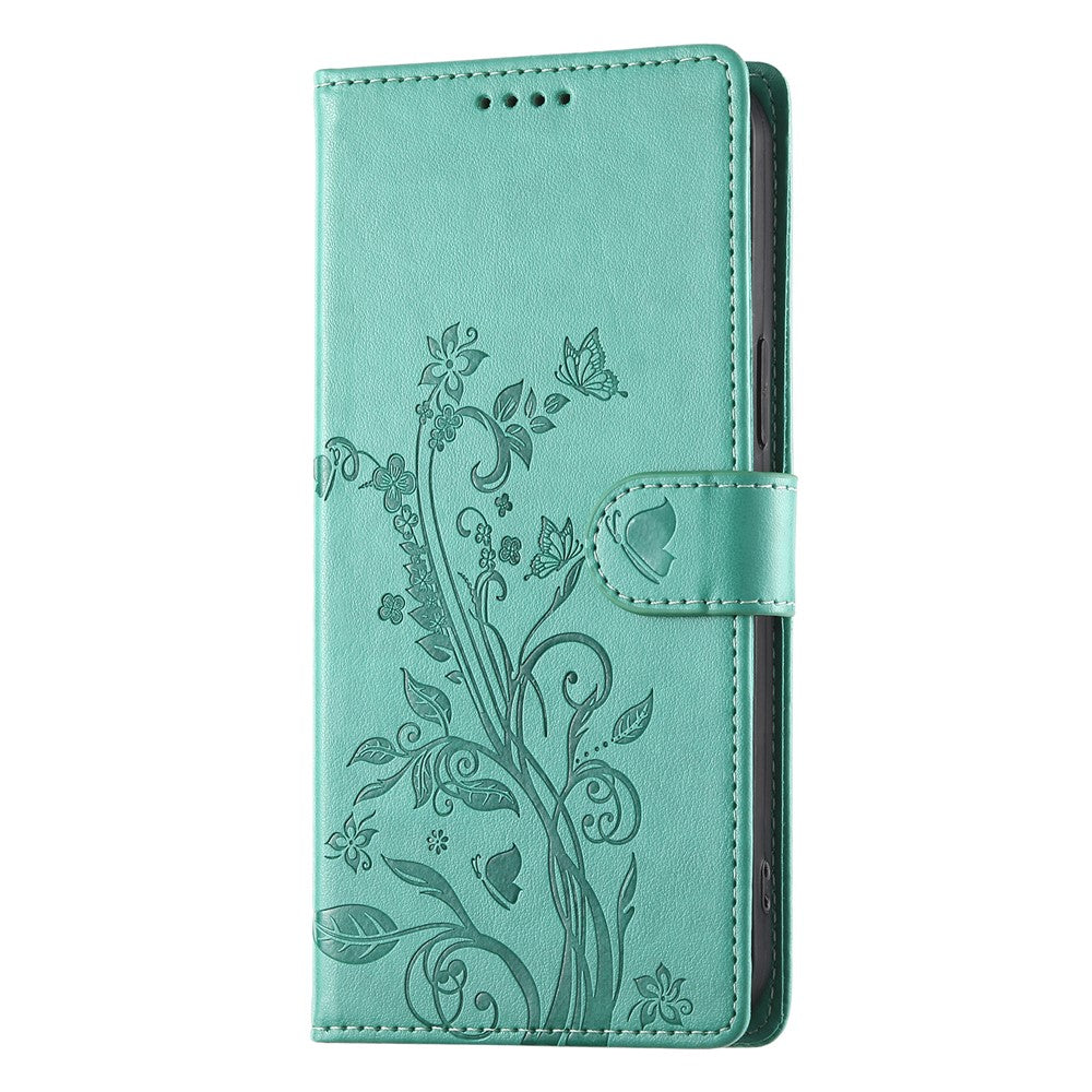 Xiaomi Redmi 15a 5G Plånboksfodral Fjärilsblommigt PU-läder mobilskal med Handledsrem
