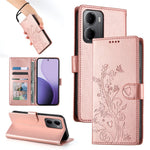 Xiaomi Redmi 15a 5G Plånboksfodral Fjärilsblommigt PU-läder mobilskal med Handledsrem