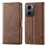 For Xiaomi Redmi 15a 5G Phone Case Stand Wallet Calf Texture PU Leather Flip Phone Cover with Wrist Strap