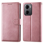For Xiaomi Redmi 15a 5G Phone Case Stand Wallet Calf Texture PU Leather Flip Phone Cover with Wrist Strap