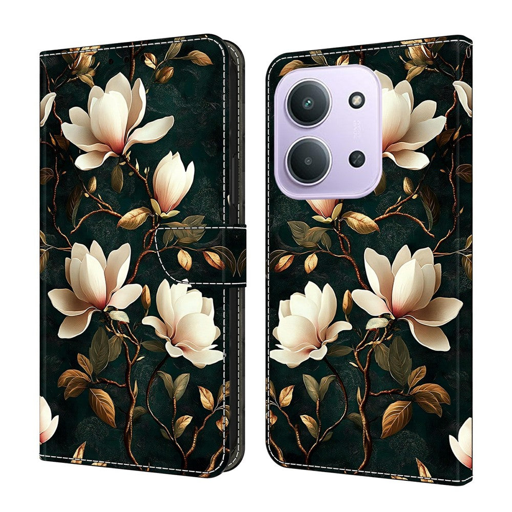 For Xiaomi Redmi 15C 4G (EU) (173mm)  /  15C 5G (EU) (173mm)  Wallet Stand Case Pattern Printing Leather Phone Cover