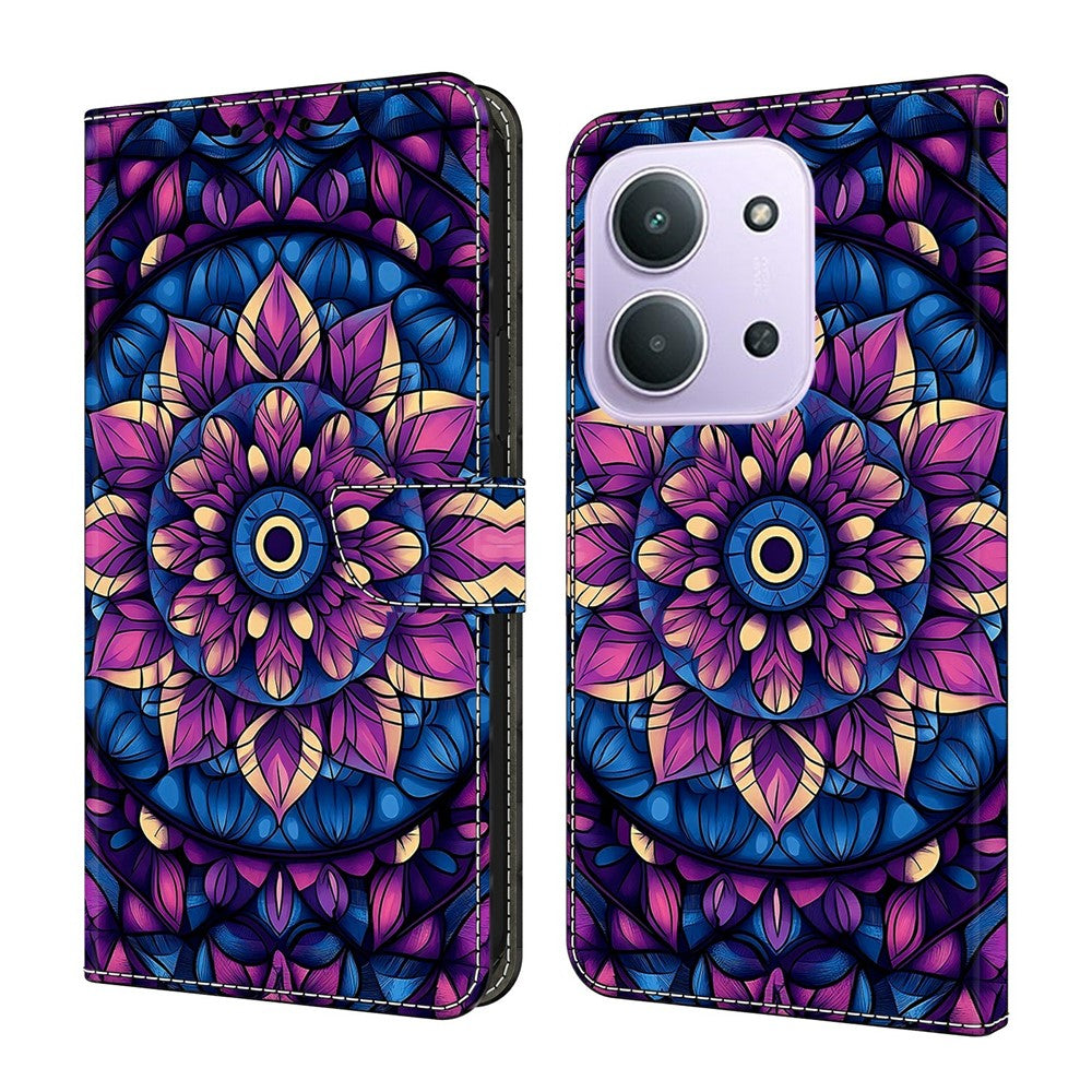 For Xiaomi Redmi 15C 4G (EU) (173mm)  /  15C 5G (EU) (173mm)  Wallet Stand Case Pattern Printing Leather Phone Cover
