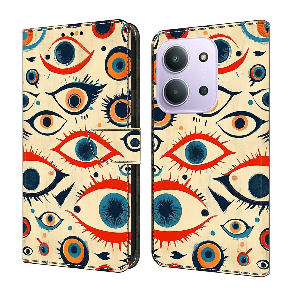 For Xiaomi Redmi 15C 4G (EU) (173mm)  /  15C 5G (EU) (173mm)  Wallet Stand Case Pattern Printing Leather Phone Cover