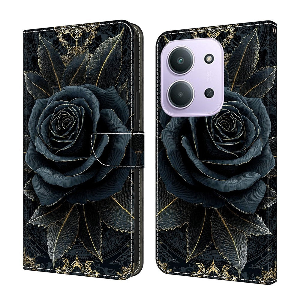 For Xiaomi Redmi 15C 4G (EU) (173mm)  /  15C 5G (EU) (173mm)  Wallet Stand Case Pattern Printing Leather Phone Cover