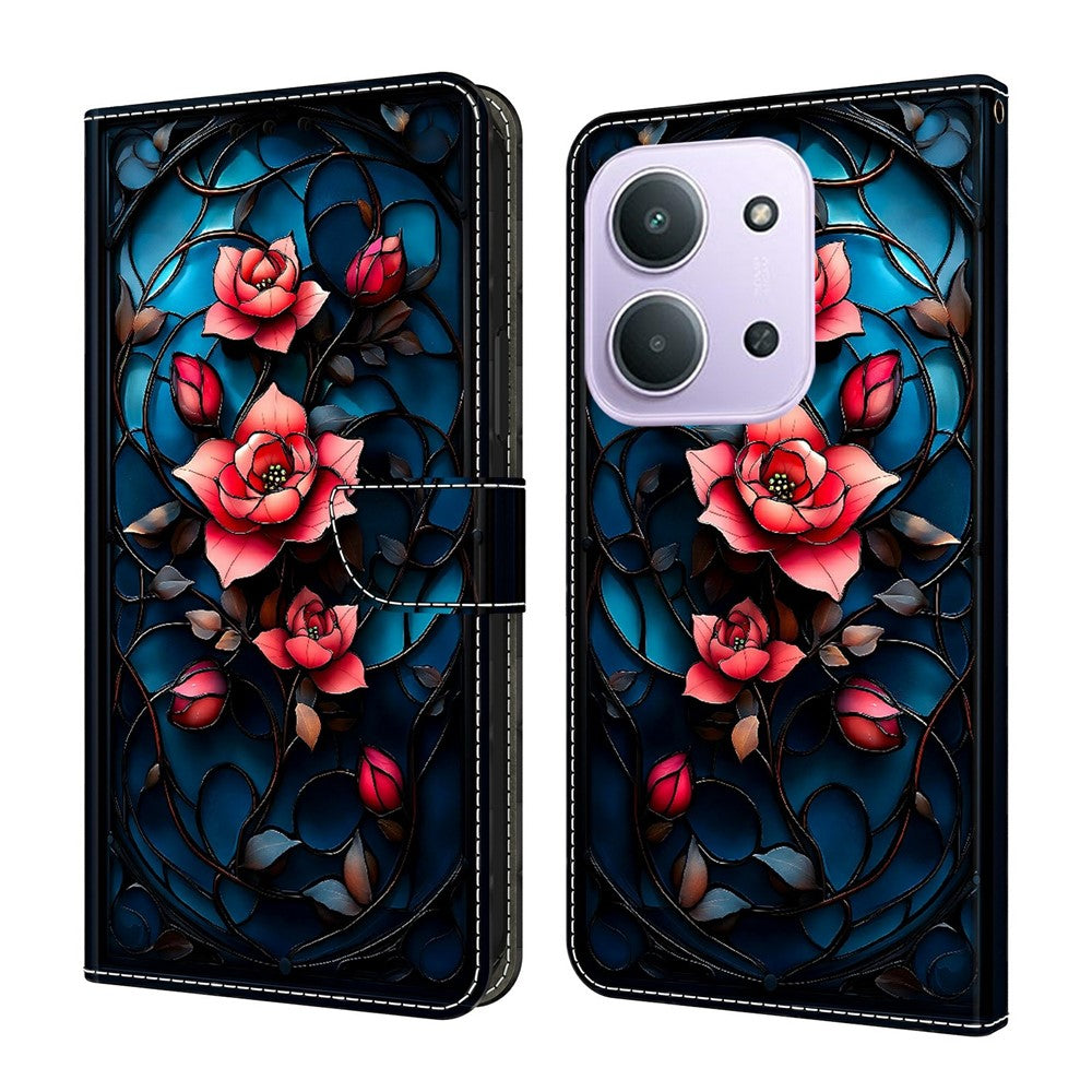 For Xiaomi Redmi 15C 4G (EU) (173mm)  /  15C 5G (EU) (173mm)  Wallet Stand Case Pattern Printing Leather Phone Cover