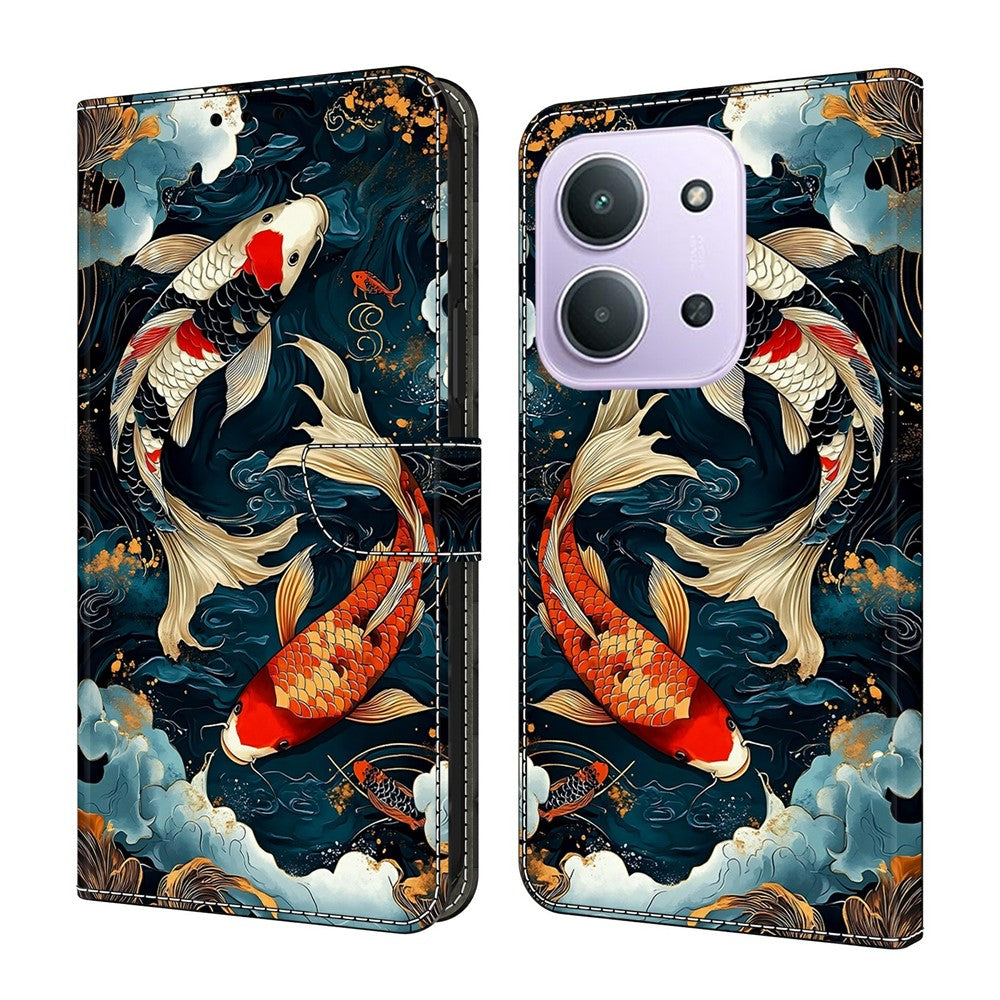 For Xiaomi Redmi 15C 4G (EU) (173mm)  /  15C 5G (EU) (173mm)  Wallet Stand Case Pattern Printing Leather Phone Cover