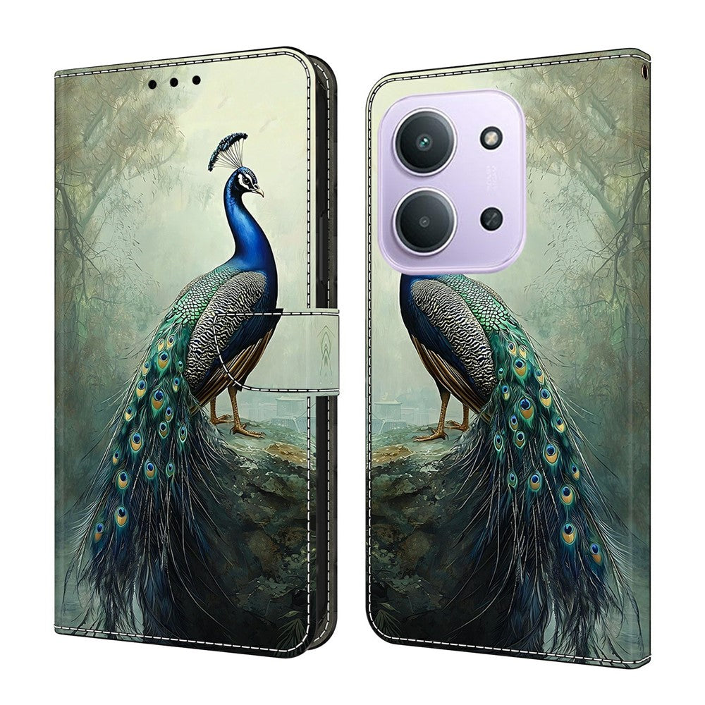 For Xiaomi Redmi 15C 4G (EU) (173mm)  /  15C 5G (EU) (173mm)  Wallet Stand Case Pattern Printing Leather Phone Cover
