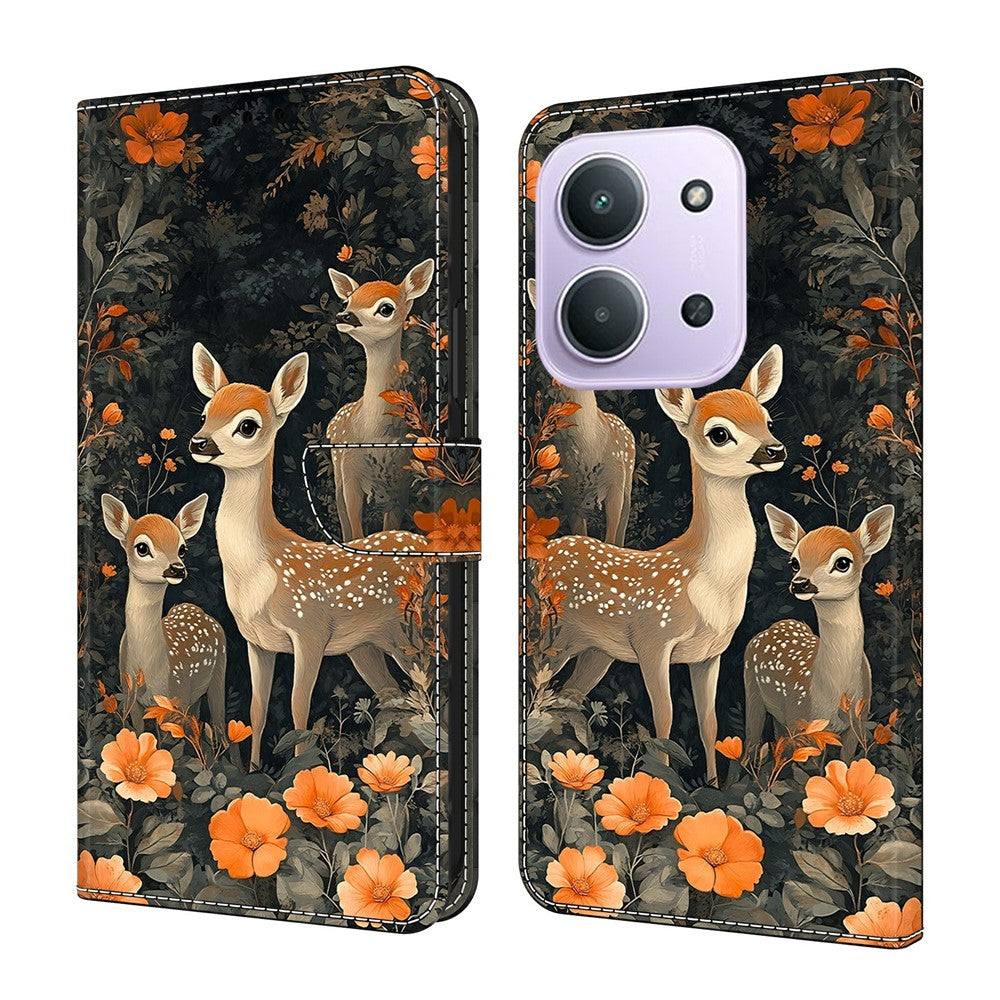 For Xiaomi Redmi 15C 4G (EU) (173mm)  /  15C 5G (EU) (173mm)  Wallet Stand Case Pattern Printing Leather Phone Cover