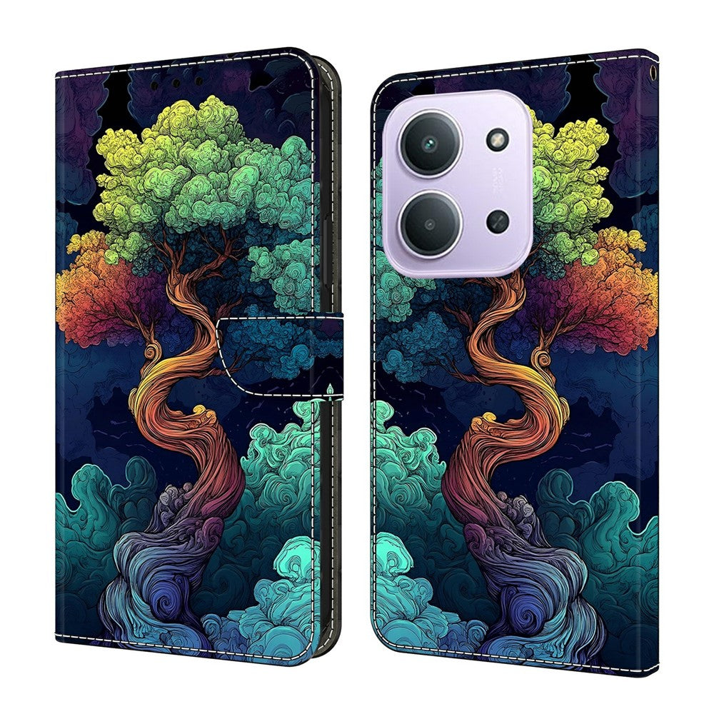 For Xiaomi Redmi 15C 4G (EU) (173mm)  /  15C 5G (EU) (173mm)  Wallet Stand Case Pattern Printing Leather Phone Cover