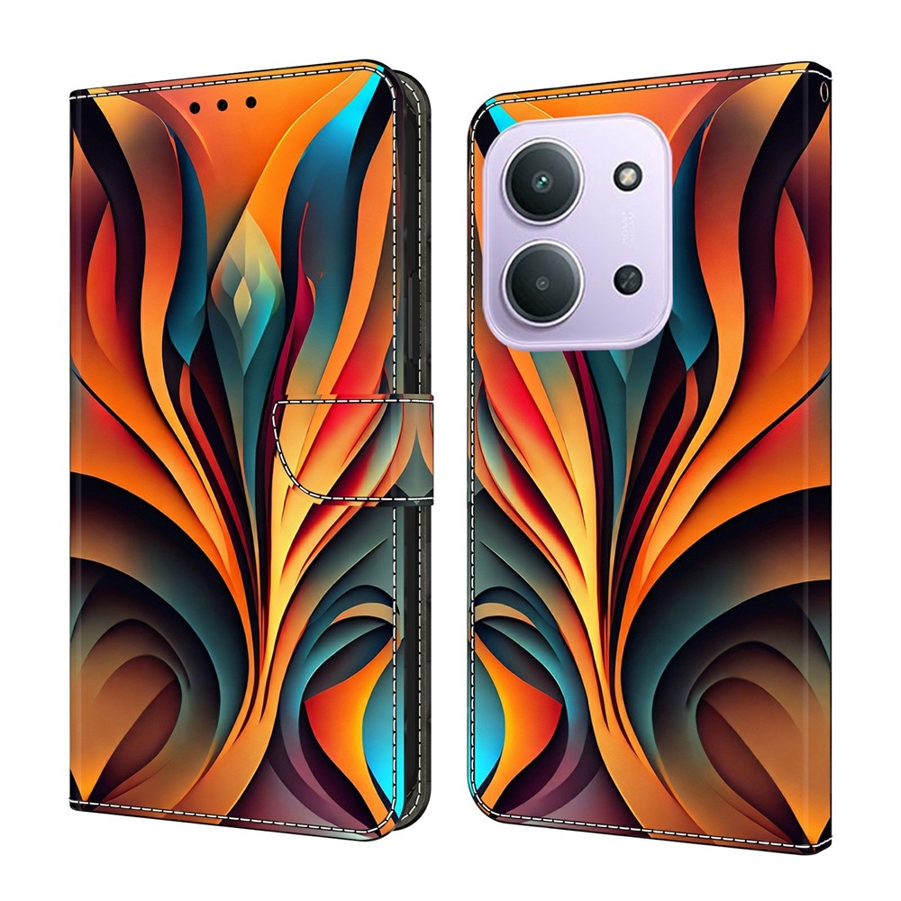 For Xiaomi Redmi 15C 4G (EU) (173mm)  /  15C 5G (EU) (173mm)  Wallet Stand Case Pattern Printing Leather Phone Cover