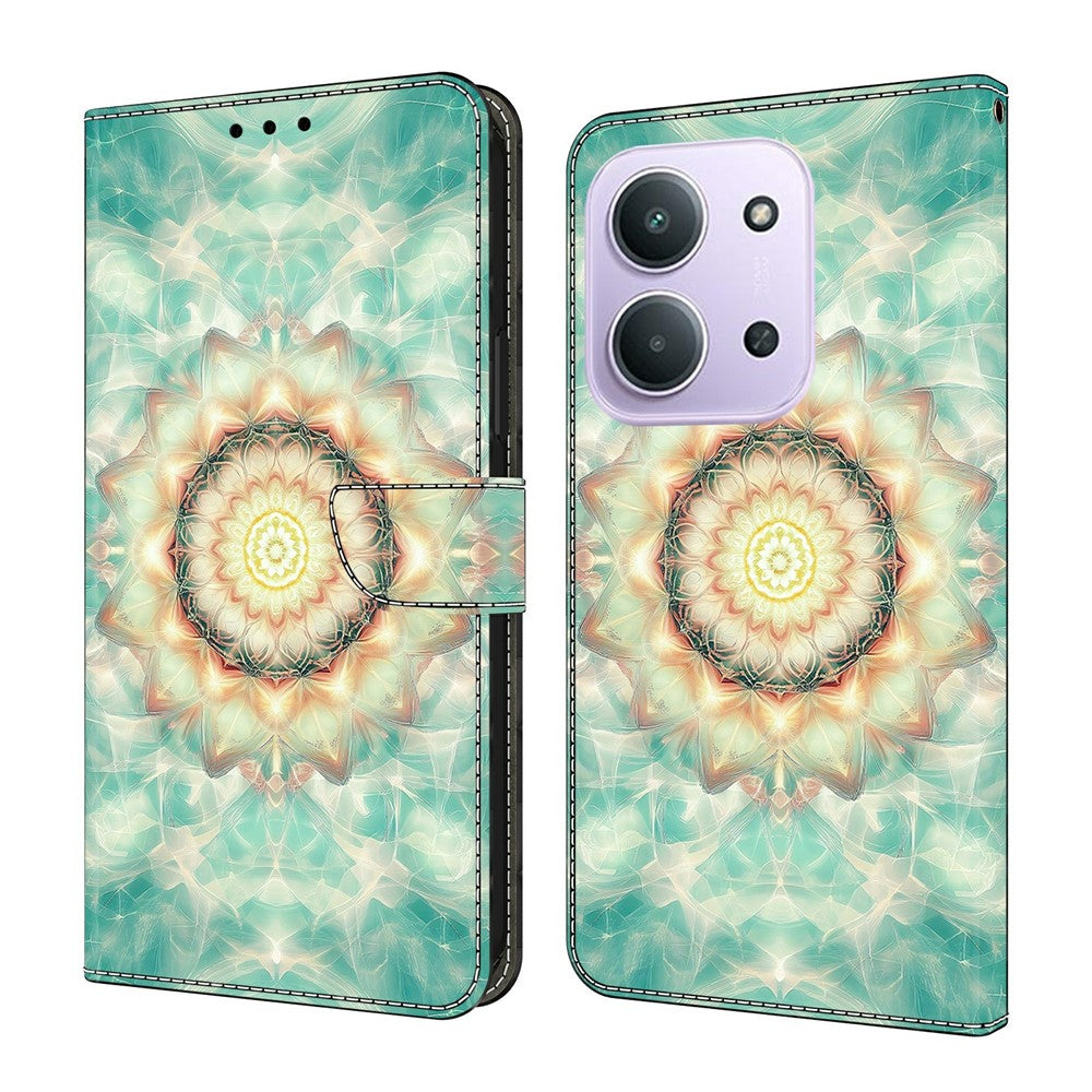 For Xiaomi Redmi 15C 4G (EU) (173mm)  /  15C 5G (EU) (173mm)  Wallet Stand Case Pattern Printing Leather Phone Cover