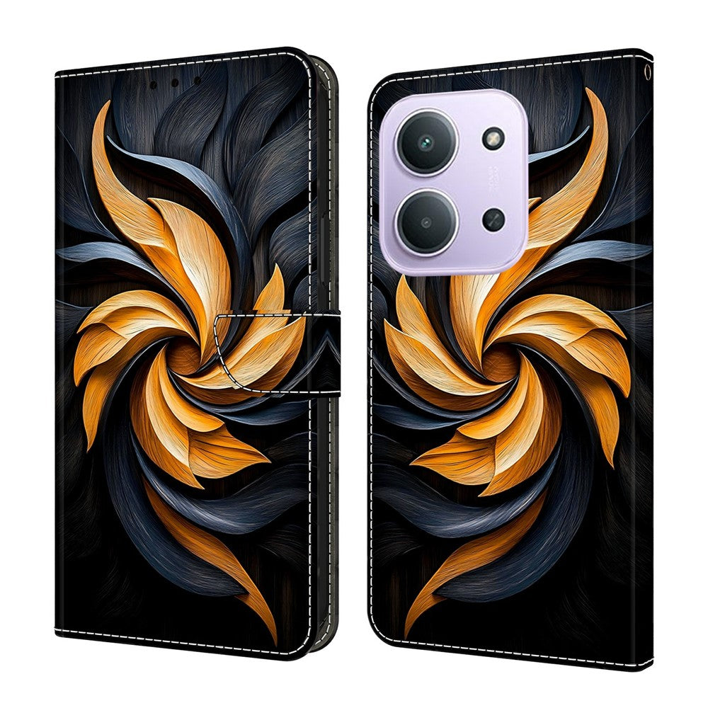 For Xiaomi Redmi 15C 4G (EU) (173mm)  /  15C 5G (EU) (173mm)  Wallet Stand Case Pattern Printing Leather Phone Cover