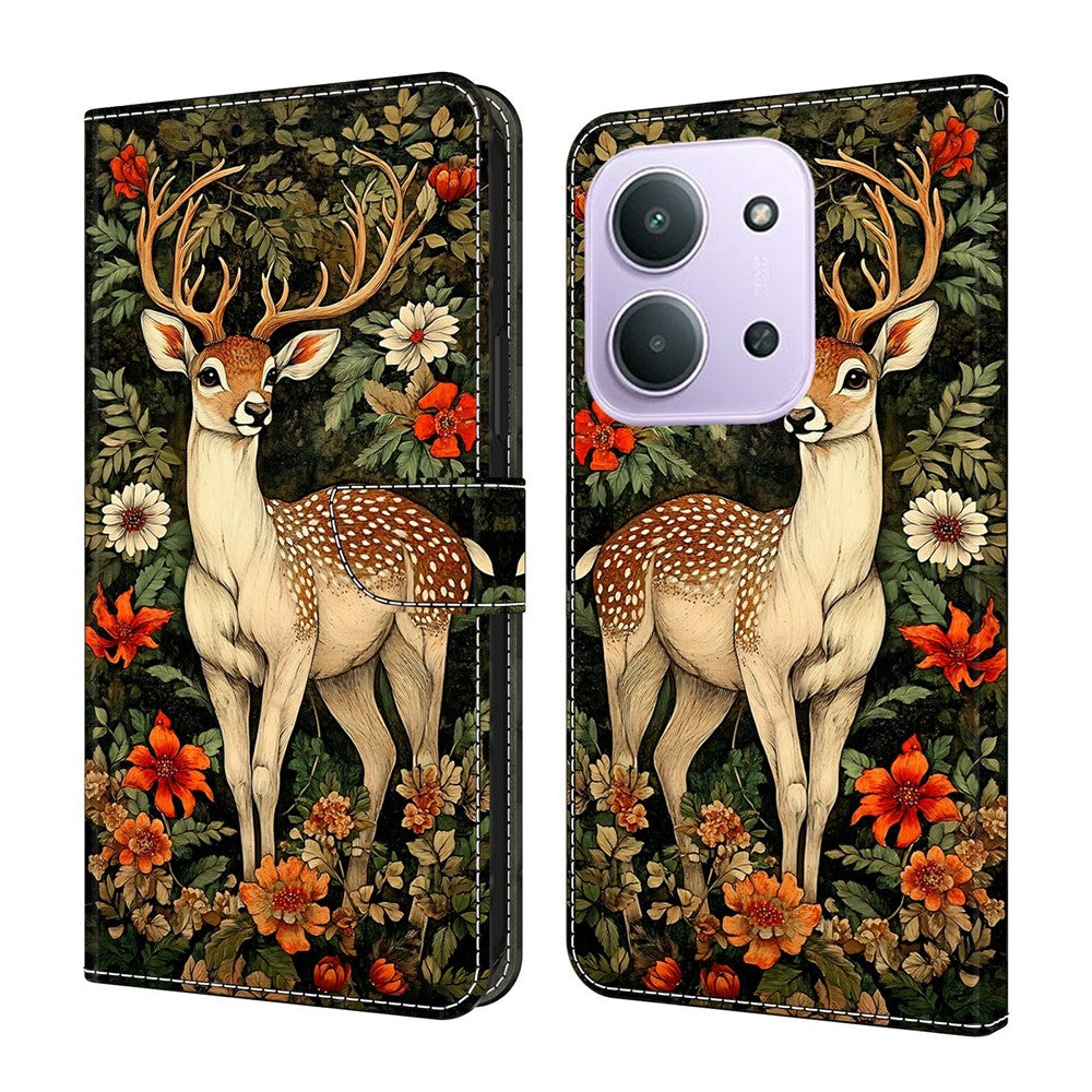 For Xiaomi Redmi 15C 4G (EU) (173mm)  /  15C 5G (EU) (173mm)  Wallet Stand Case Pattern Printing Leather Phone Cover