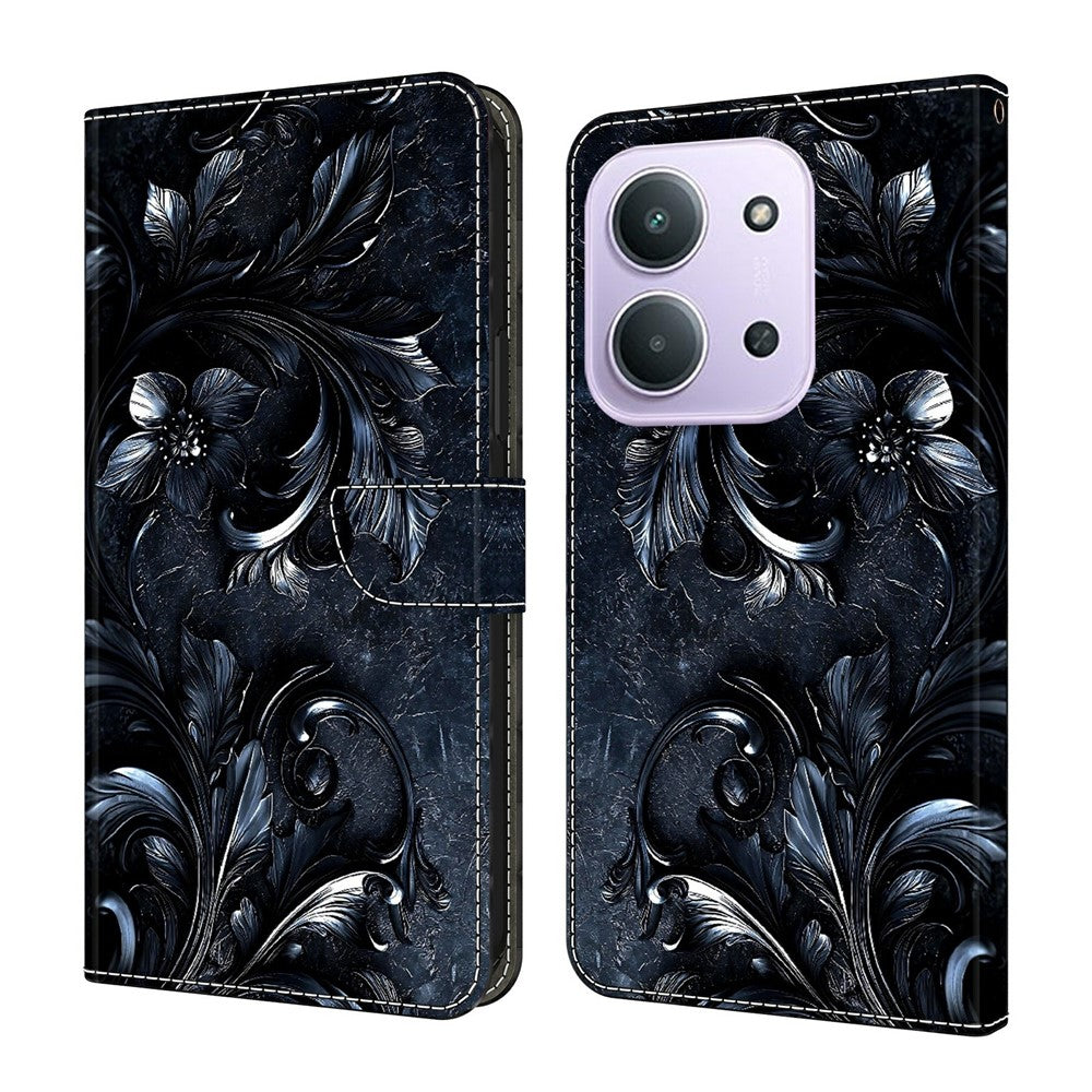 For Xiaomi Redmi 15C 4G (EU) (173mm)  /  15C 5G (EU) (173mm)  Wallet Stand Case Pattern Printing Leather Phone Cover