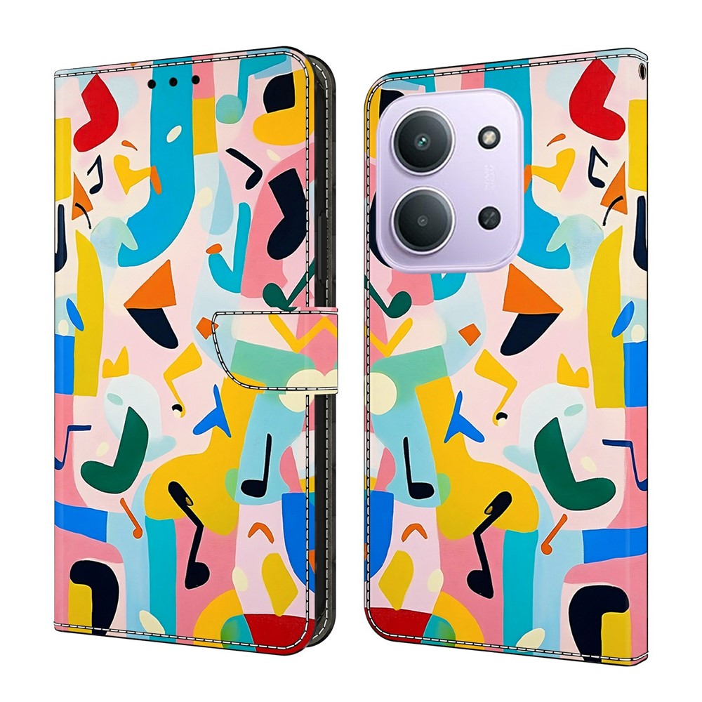 For Xiaomi Redmi 15C 4G (EU) (173mm)  /  15C 5G (EU) (173mm)  Wallet Stand Case Pattern Printing Leather Phone Cover