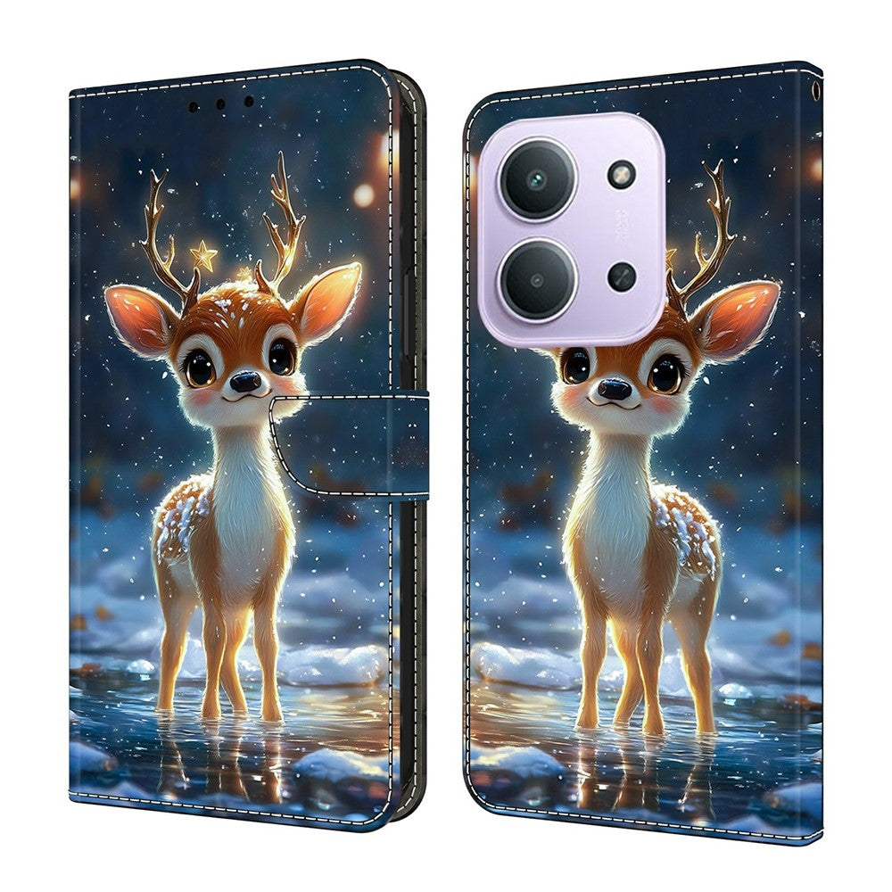 For Xiaomi Redmi 15C 4G (EU) (173mm)  /  15C 5G (EU) (173mm)  Wallet Stand Case Pattern Printing Leather Phone Cover