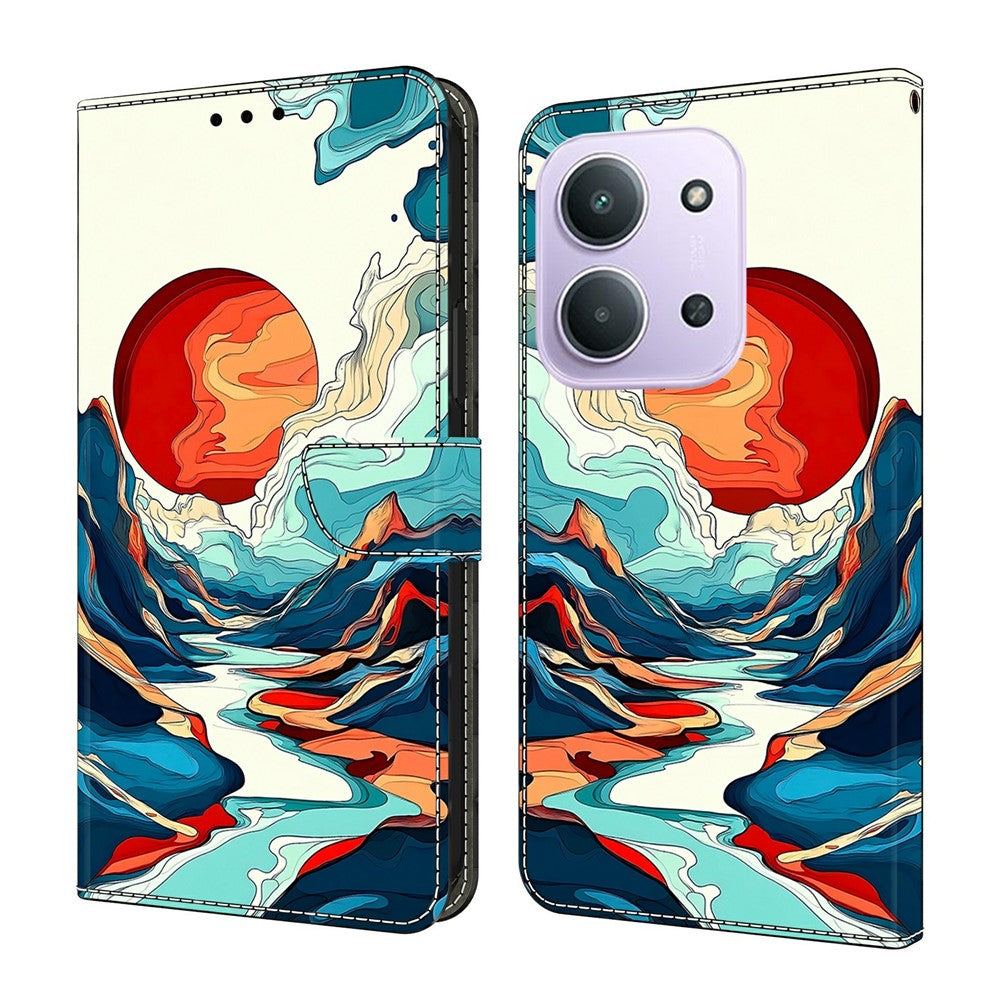 For Xiaomi Redmi 15C 4G (EU) (173mm)  /  15C 5G (EU) (173mm)  Wallet Stand Case Pattern Printing Leather Phone Cover