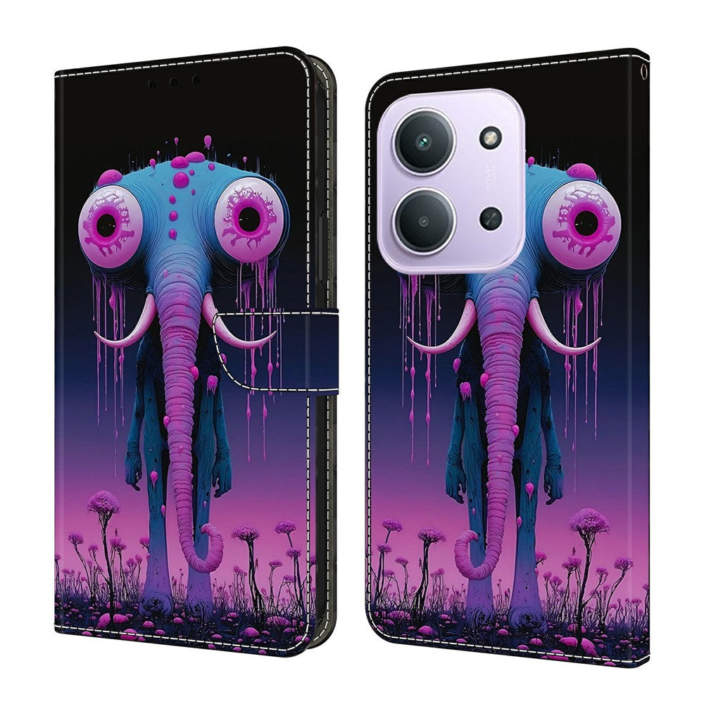 For Xiaomi Redmi 15C 4G (EU) (173mm)  /  15C 5G (EU) (173mm)  Wallet Stand Case Pattern Printing Leather Phone Cover