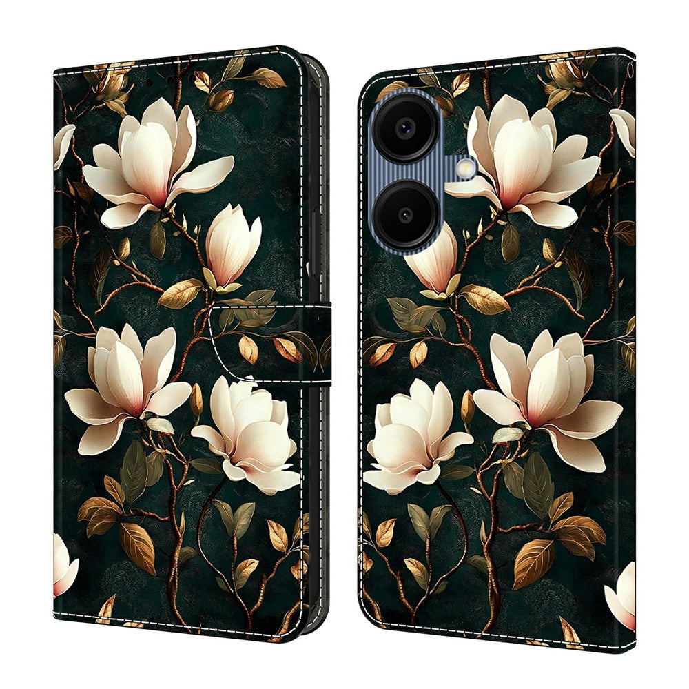 Til Samsung Galaxy A08 5G / A08 4G / A07 4G Pung Etui med Stativ Mønsterprintet Læder Telefoncover