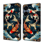 Til Samsung Galaxy A08 5G / A08 4G / A07 4G Pung Etui med Stativ Mønsterprintet Læder Telefoncover