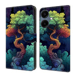 Til Samsung Galaxy A08 5G / A08 4G / A07 4G Pung Etui med Stativ Mønsterprintet Læder Telefoncover