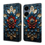 Til Samsung Galaxy A08 5G / A08 4G / A07 4G Pung Etui med Stativ Mønsterprintet Læder Telefoncover