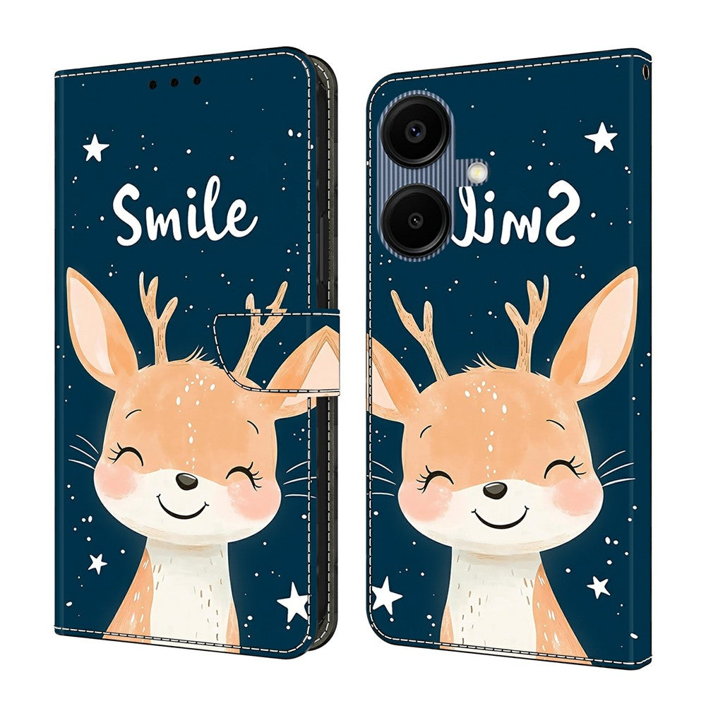 Til Samsung Galaxy A08 5G / A08 4G / A07 4G Pung Etui med Stativ Mønsterprintet Læder Telefoncover