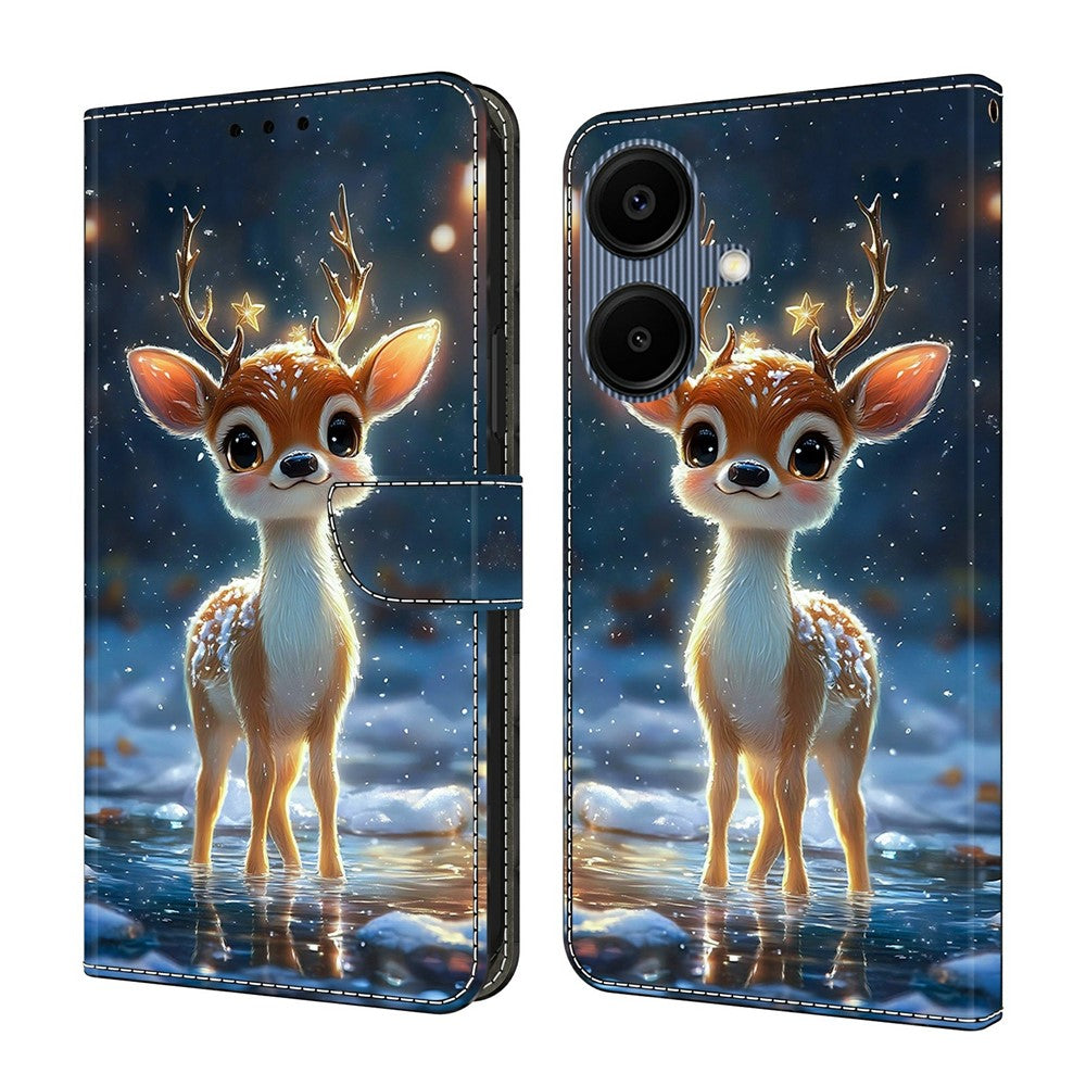 Til Samsung Galaxy A08 5G / A08 4G / A07 4G Pung Etui med Stativ Mønsterprintet Læder Telefoncover
