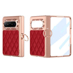 For Huawei Pura X Max Case Ring Holder Rhinestone Leather + PC Phone Cover with Screen Film